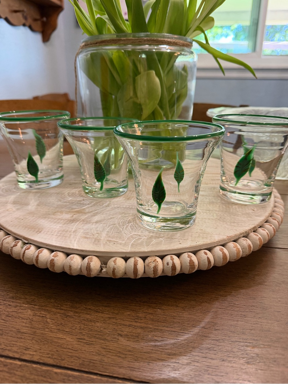 Green Leaf handmade cocktail glasses